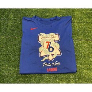 Nike Philadelphia 76ers shirt mens XXL blue playoffs lightweight red NBA adult 2